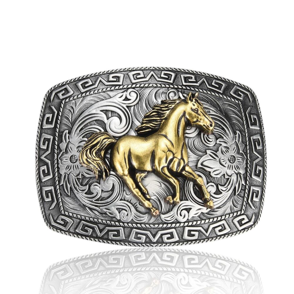 4464 Western Cowboy Belt Buckle , Horse Belt Buckle American Belt Buckles